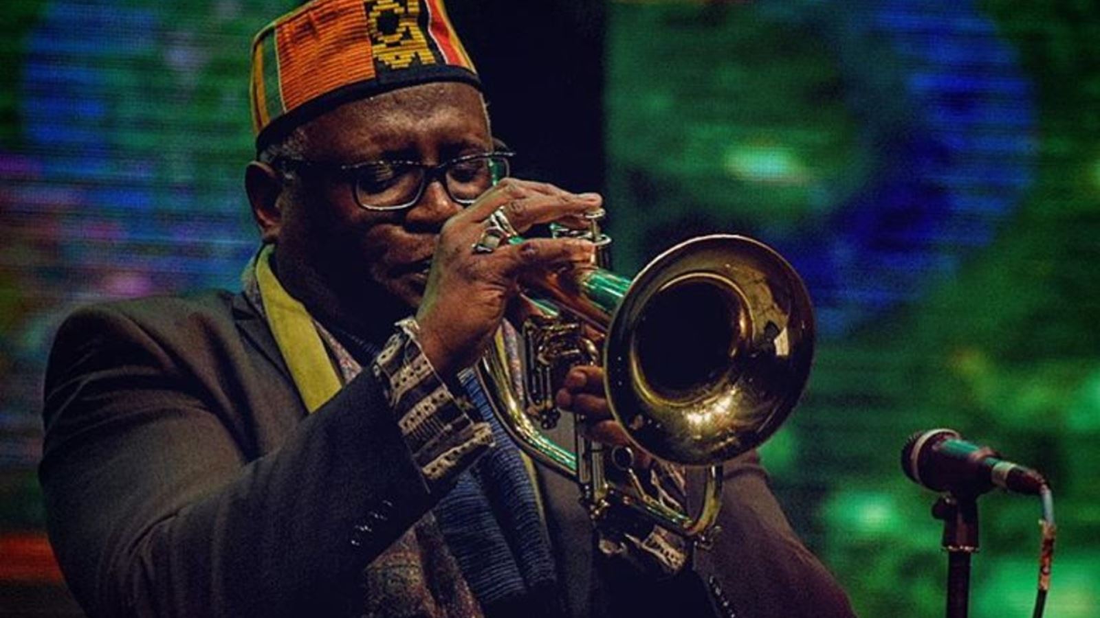 Kevin Davy playing the trumpet